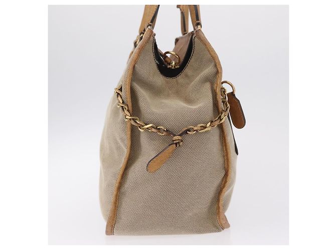 Chloé Chloe Harley Handtasche Canvas Beige Gold Auth mr3153A - Jerrillo - Ansicht 5