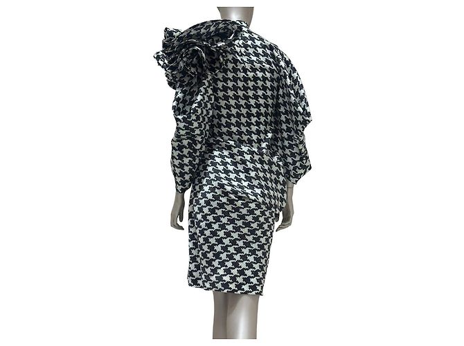 Alexander McQueen FW09 Runway Houndstooth Seidenkleid IT 38 gebraucht - vista 3