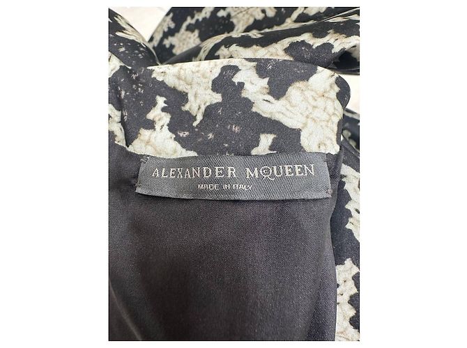 Alexander McQueen FW09 Runway Houndstooth Seidenkleid IT 38 gebraucht - vista 4