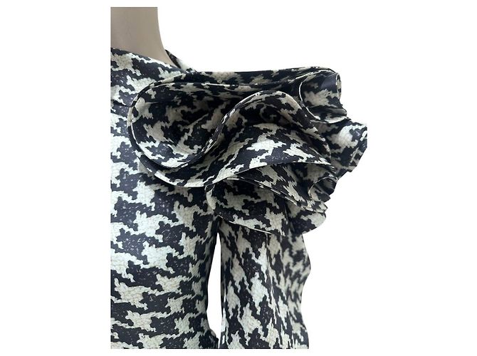 Alexander McQueen FW09 Runway Houndstooth Seidenkleid IT 38 gebraucht - vista 5