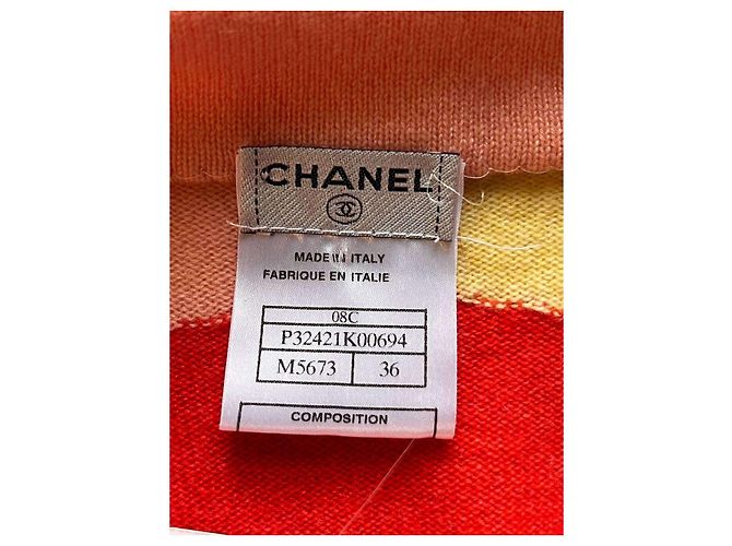 Chanel Multicolor Kaschmir-Pullover mit Flugzeug-Stickerei NWOT IT 36 Gebraucht - Ansicht 4
