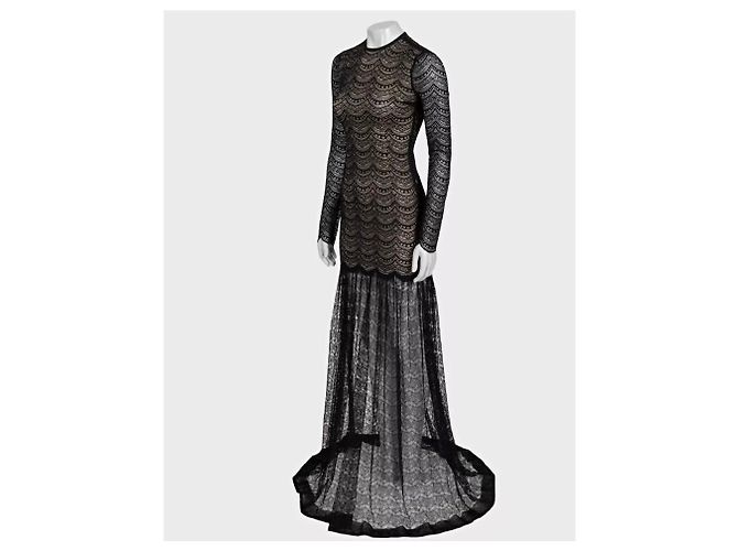 Robe Maxi Noire Alessandra Rich Sz.40 d'occasion - vue 2