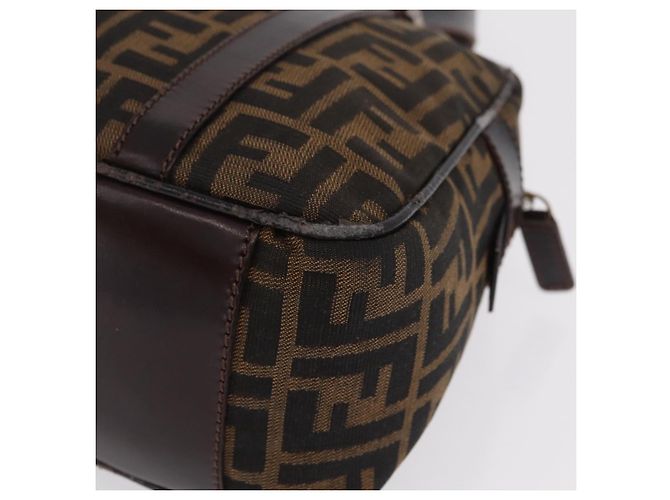 FENDI Bolso de mano de lona Zucca Negro Marrón Auth mr3164 - Jerrillo - vista 11