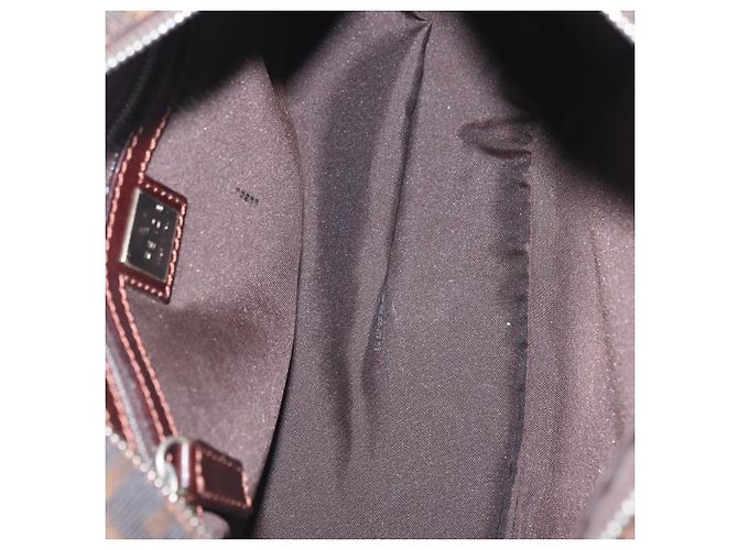 FENDI Bolso de mano de lona Zucca Negro Marrón Auth mr3164 - Jerrillo - vista 17