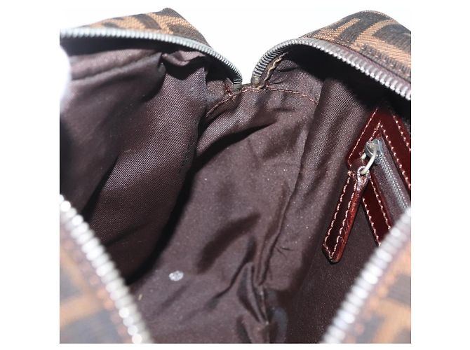 FENDI Bolso de mano de lona Zucca Negro Marrón Auth mr3164 - Jerrillo - vista 19
