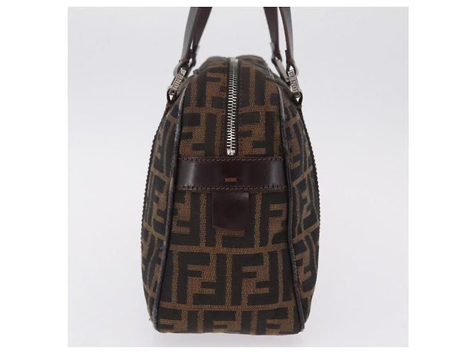 FENDI Bolso de mano de lona Zucca Negro Marrón Auth mr3164 - Jerrillo - vista 4