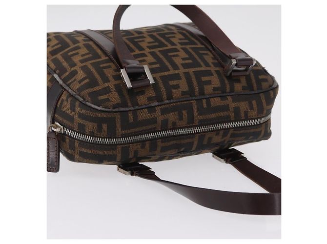 FENDI Bolso de mano de lona Zucca Negro Marrón Auth mr3164 - Jerrillo - vista 6