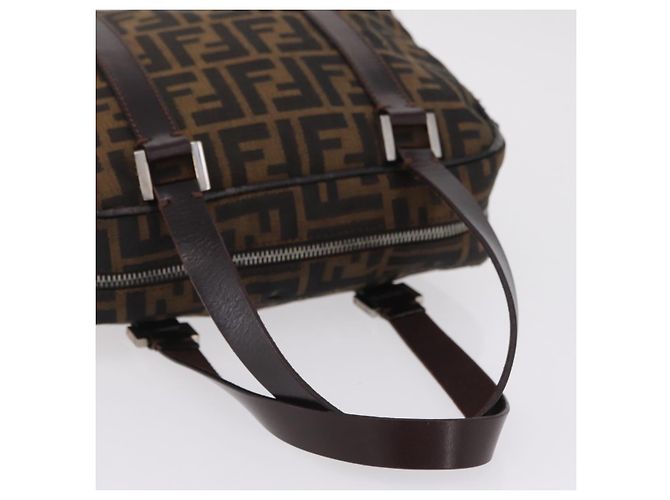 FENDI Bolso de mano de lona Zucca Negro Marrón Auth mr3164 - Jerrillo - vista 7