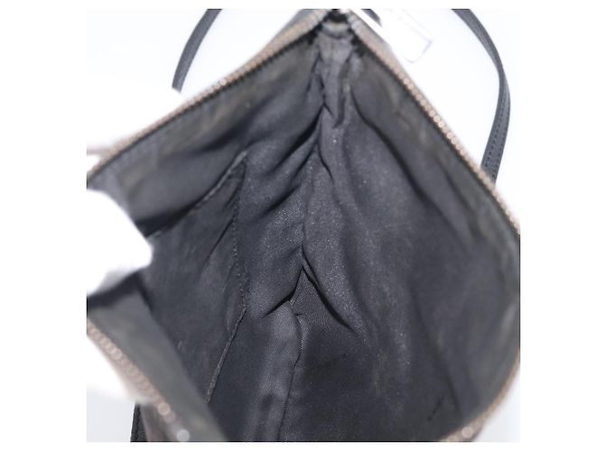 FENDI Zucchino Canvas Shoulder Bag Dark Brown Silver Auth mr3155 - Jerrillo - vista 18