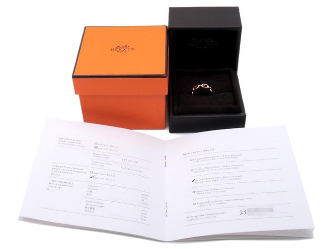 Chaîne d'ancre Hermès HERMES Chaine d'ancre Enchainee Ring PM K18 750PG Rose Gold #52 US6 - Ansicht 9