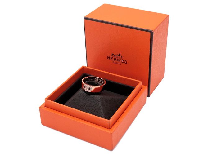 Hermès HERMES H Dunkle PM Diamantring K18 750PG Roségold #54 US7 - Ansicht 8
