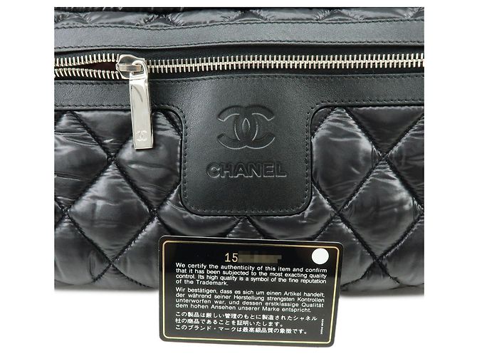 CHANEL COCO Cocoon PM Piccola Borsa Tote in Nylon Borsa a Mano Nera A48610 - vista 12