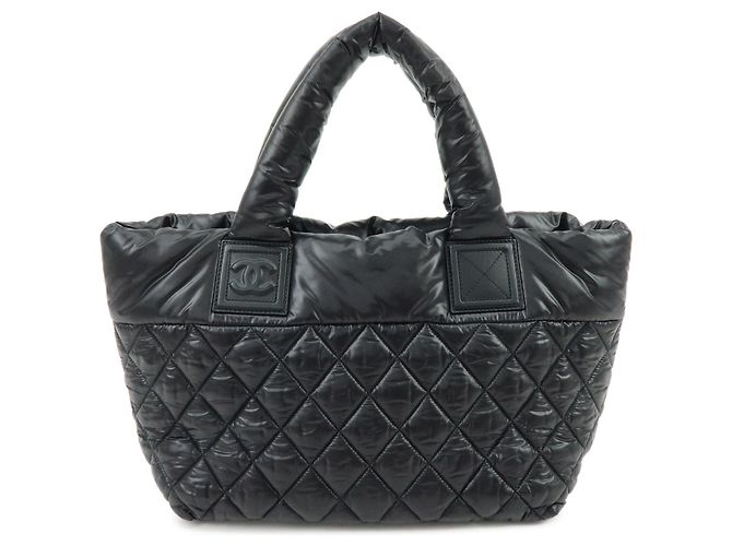 CHANEL COCO Cocoon PM Piccola Borsa Tote in Nylon Borsa a Mano Nera A48610 - vista 2