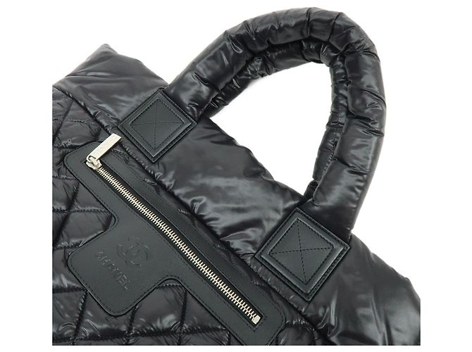 CHANEL COCO Cocoon PM Piccola Borsa Tote in Nylon Borsa a Mano Nera A48610 - vista 4