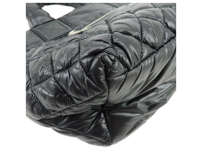 CHANEL COCO Cocoon PM Piccola Borsa Tote in Nylon Borsa a Mano Nera A48610 - vista 5