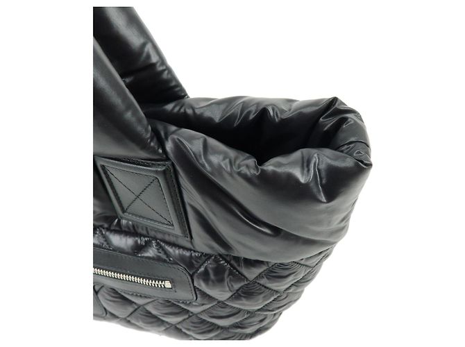 CHANEL COCO Cocoon PM Piccola Borsa Tote in Nylon Borsa a Mano Nera A48610 - vista 7