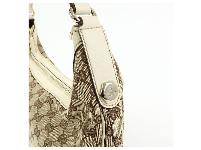 Borsa a tracolla e borsa a mano GUCCI GG Canvas Leather Beige Ivory 153010 - vista 16
