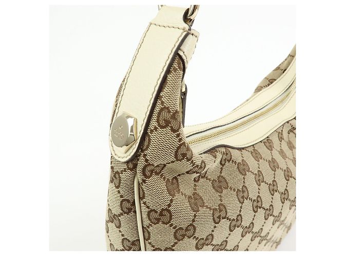 Borsa a tracolla e borsa a mano GUCCI GG Canvas Leather Beige Ivory 153010 - vista 17