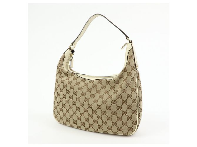 Borsa a tracolla e borsa a mano GUCCI GG Canvas Leather Beige Ivory 153010 - vista 3