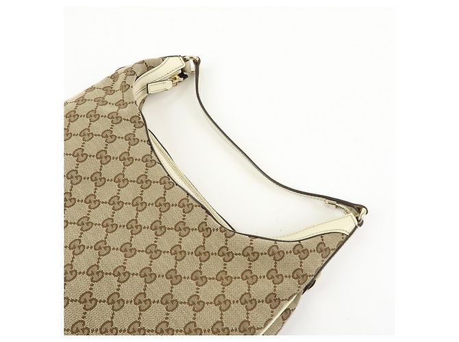 Borsa a tracolla e borsa a mano GUCCI GG Canvas Leather Beige Ivory 153010 - vista 6