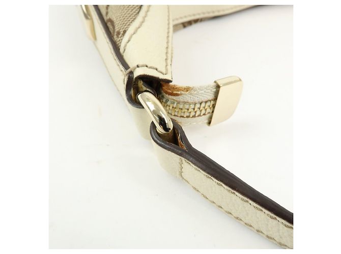 Borsa a tracolla e borsa a mano GUCCI GG Canvas Leather Beige Ivory 153010 - vista 9