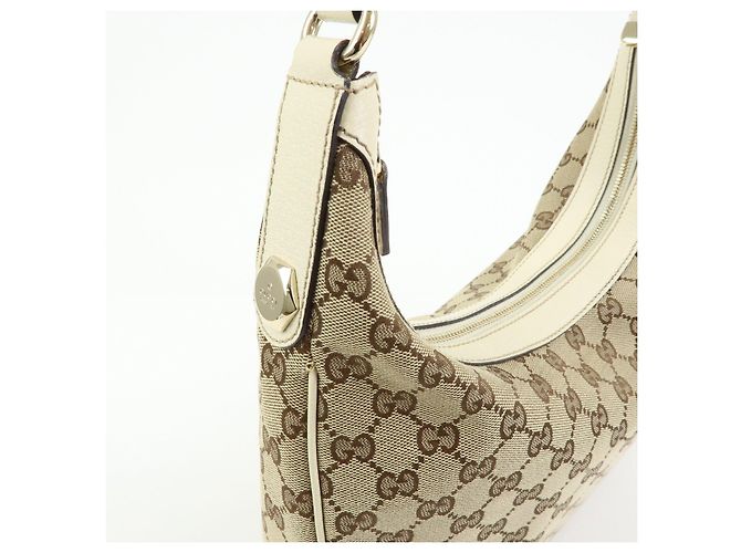 Borsa a tracolla e borsa a mano GUCCI GG Canvas Leather Beige White 153010 - vista 13