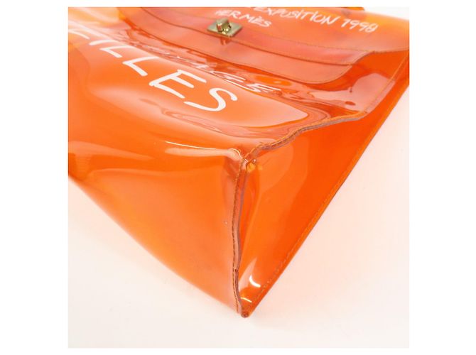 Hermès Borsa a mano HERMES Vinyl Kelly Clear Trasparente Arancione - vista 10