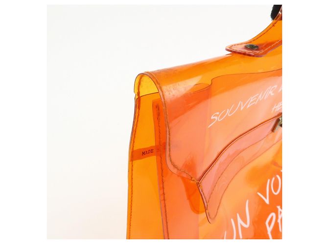 Hermès Borsa a mano HERMES Vinyl Kelly Clear Trasparente Arancione - vista 14