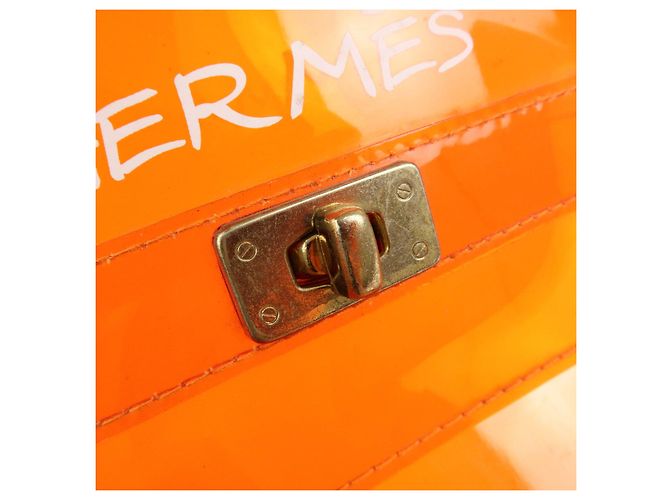 Hermès Borsa a mano HERMES Vinyl Kelly Clear Trasparente Arancione - vista 15