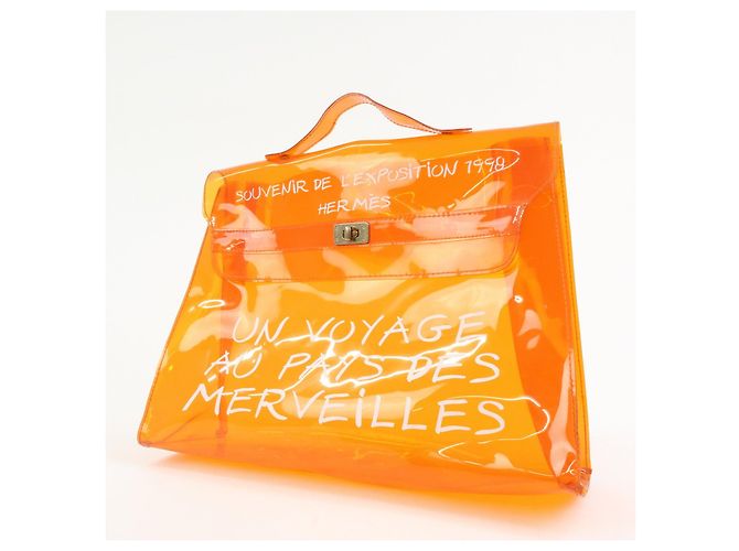 Hermès Borsa a mano HERMES Vinyl Kelly Clear Trasparente Arancione - vista 3