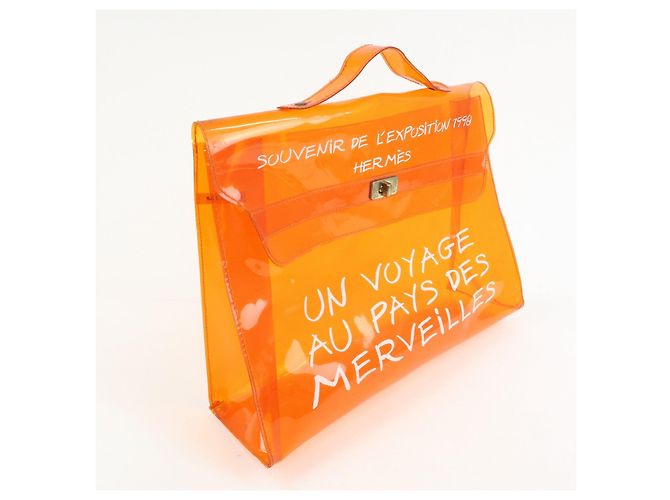 Hermès Borsa a mano HERMES Vinyl Kelly Clear Trasparente Arancione - vista 4