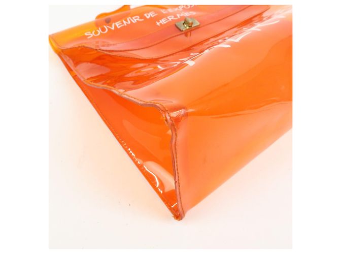 Hermès Borsa a mano HERMES Vinyl Kelly Clear Trasparente Arancione - vista 9