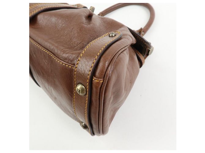 FENDI Zucca Leather Borsa Magic Hand Bag Brown 8BN143 - vista 13