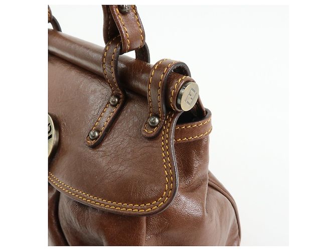 FENDI Zucca Leather Borsa Magic Hand Bag Brown 8BN143 - vista 16