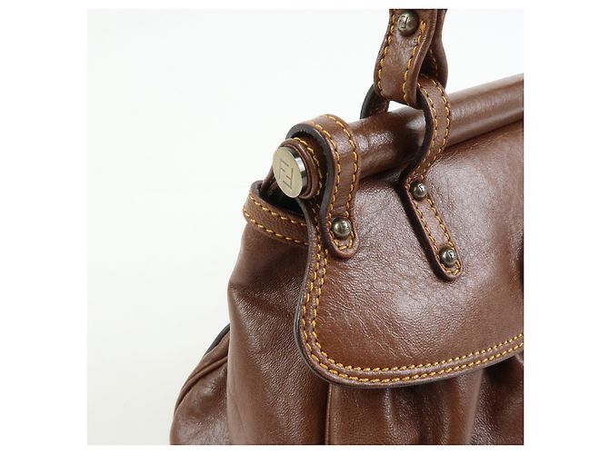 FENDI Zucca Leather Borsa Magic Hand Bag Brown 8BN143 - vista 17