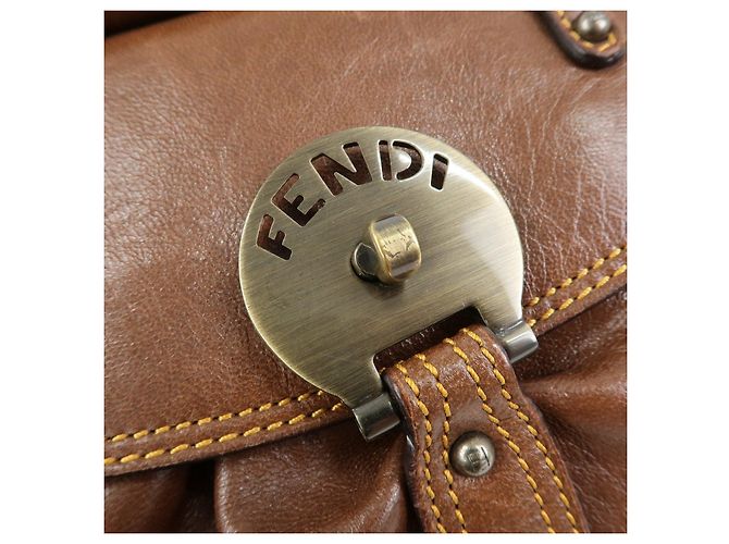 FENDI Zucca Leather Borsa Magic Hand Bag Brown 8BN143 - vista 18