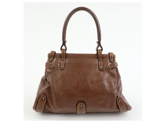 FENDI Zucca Leather Borsa Magic Hand Bag Brown 8BN143 - vista 2
