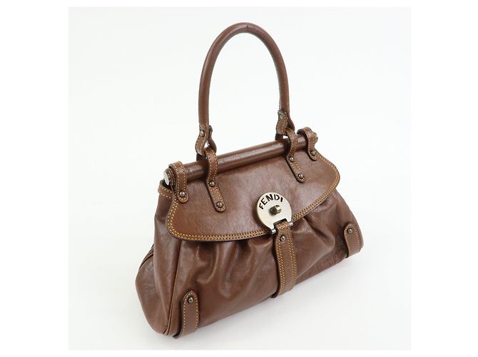 FENDI Zucca Leather Borsa Magic Hand Bag Brown 8BN143 - vista 4
