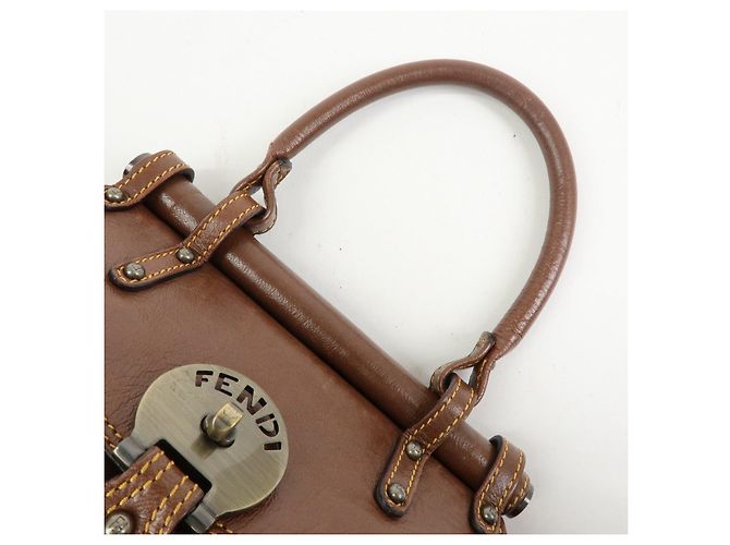 FENDI Zucca Leather Borsa Magic Hand Bag Brown 8BN143 - vista 6