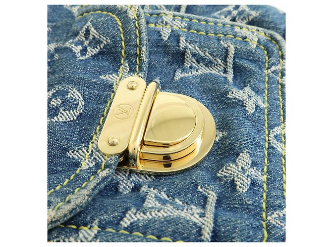 Louis Vuitton Monogram Denim Baggy PM 2Way Bag Shoulder Bag Blue M95049 - vista 18