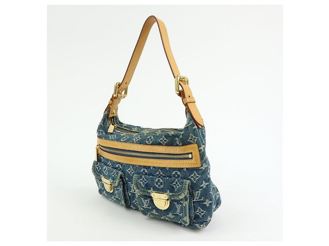 Louis Vuitton Monogram Denim Baggy PM 2Way Bag Shoulder Bag Blue M95049 - vista 3