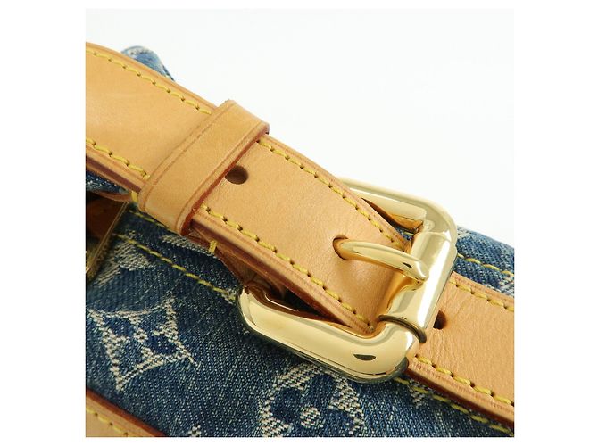 Louis Vuitton Monogram Denim Baggy PM 2Way Bag Shoulder Bag Blue M95049 - vista 7