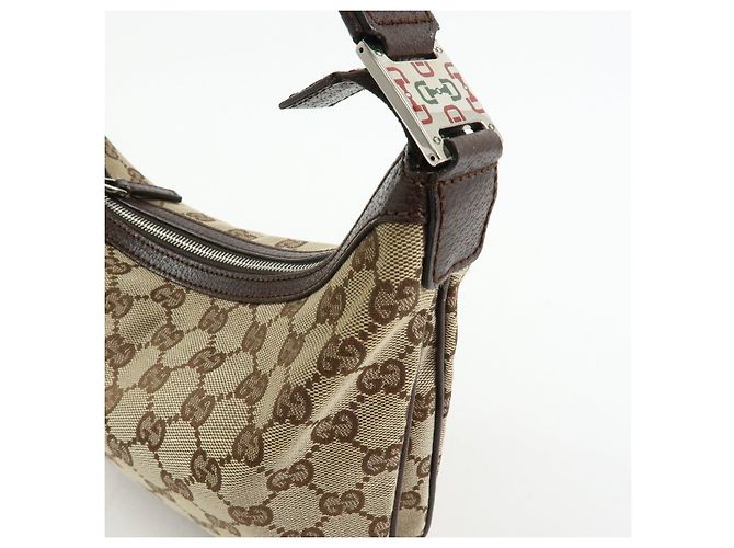 Borsa a tracolla e borsa a mano GUCCI Sherry GG Canvas Leather Brown 145812 - vista 12