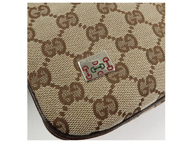 Borsa a tracolla e borsa a mano GUCCI Sherry GG Canvas Leather Brown 145812 - vista 15