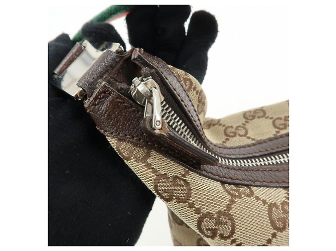 Borsa a tracolla e borsa a mano GUCCI Sherry GG Canvas Leather Brown 145812 - vista 16