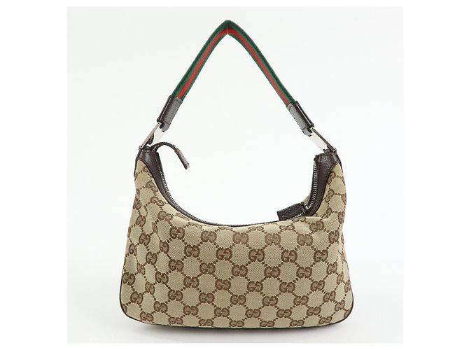 Borsa a tracolla e borsa a mano GUCCI Sherry GG Canvas Leather Brown 145812 - vista 2