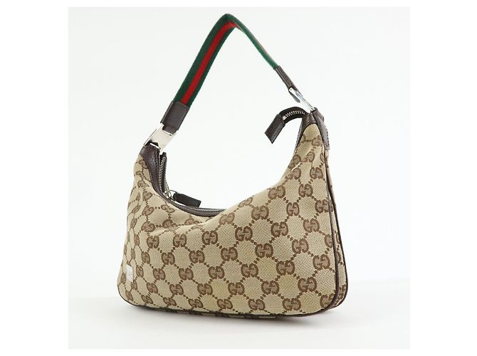 Borsa a tracolla e borsa a mano GUCCI Sherry GG Canvas Leather Brown 145812 - vista 3