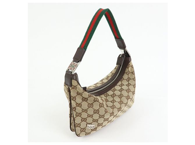 Borsa a tracolla e borsa a mano GUCCI Sherry GG Canvas Leather Brown 145812 - vista 4