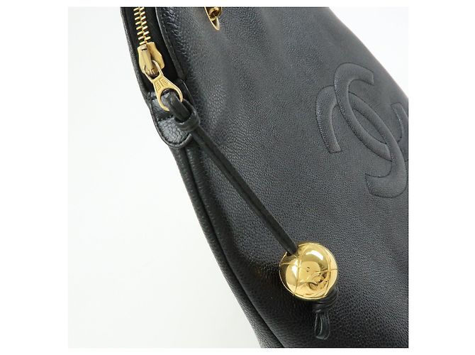 CHANEL COCO Mark Caviarskin Chain Shoulder Bag Tote Bag Black A03578 - view 18