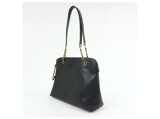 CHANEL COCO Mark Caviarskin Chain Shoulder Bag Tote Bag Black A03578 - view 3